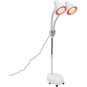 Double Heads Heat Lamp Red Light 275 W 220 V Infrared Lamp Red Light Lamp with Stand Floor Lamp Infrared Lamp for Beauty Salon Living Room