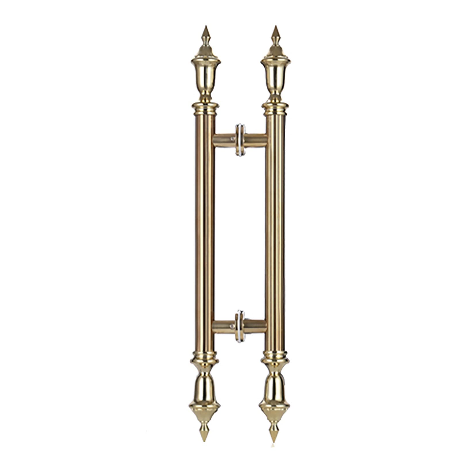 BHGFYXBS Antique Rose Gold Double Sided Glass Door Handles Kit Rustic Ornate Push Pull Hardware,Gold-60Cm/23.6In,Gold-60Cm/23.6In