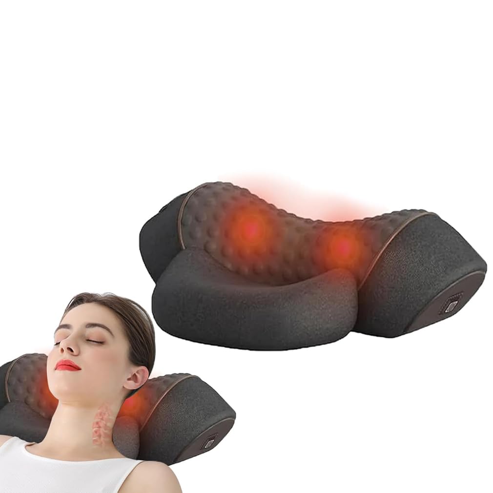 Core-Hero 3-in-1 Neck Massage Pillow, CoreHero Massage Pillow, 2025 New Fisiorest 3-in-1 Neck Massager Pillow, Mysoothelab Neck Massager Pillow, Neck Massager Memory Foam Pillows (Black)