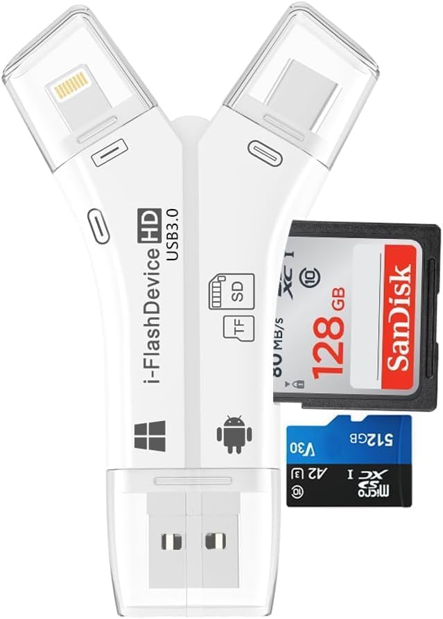 [Certifié MFi] Lecteur de Carte SD USB 3.0 Portable pour iPhone, Android et Mac - Transfert à 100 MB/s