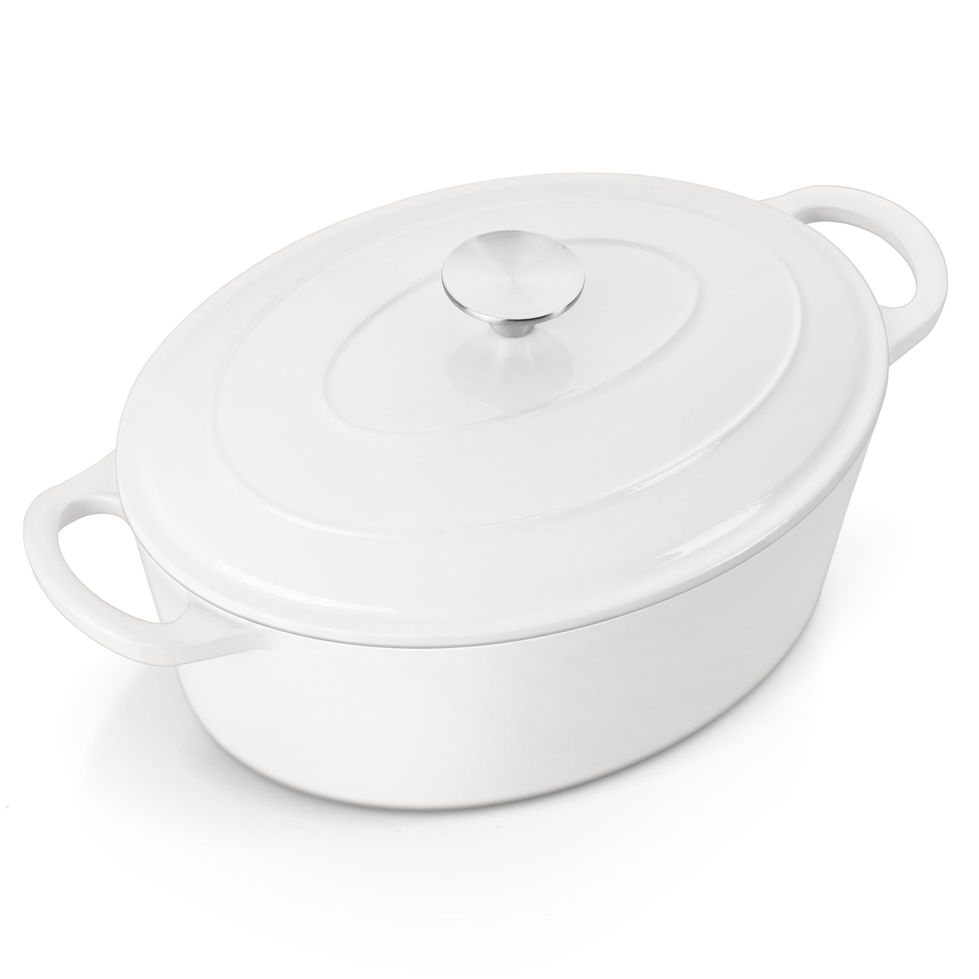 E-far 7QT Oval Enameled Cast Iron Dutch Oven