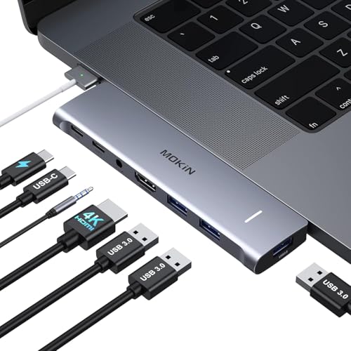 MacBook Pro�A�_�v�^�[ USB C�A�_�v�^�[ MacBook Pro/Air M1M2M3 2022 2021 2020 13�C���` 15�C���` 16�C���`�p 4K HDMI�t��Mac�h���O�� 3USB 3.0 USB C 3.0 100W Th