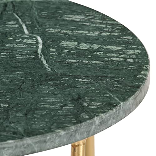 Table d'appoint aspect marbre vert et structure haut de gamme