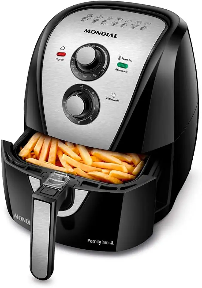 Fritadeira Sem Óleo Air Fryer Mondial AFN40-BI-PL 4L - Preta 220v