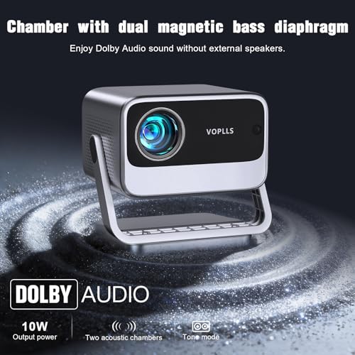 Image of [4300 ANSI & Officially-Licensed APP] 4K Projector with WiFi and Bluetooth, Auto Focus Keystone Smart Projector, Outdoor Projector with Adjustable Stand for Home Bedroom