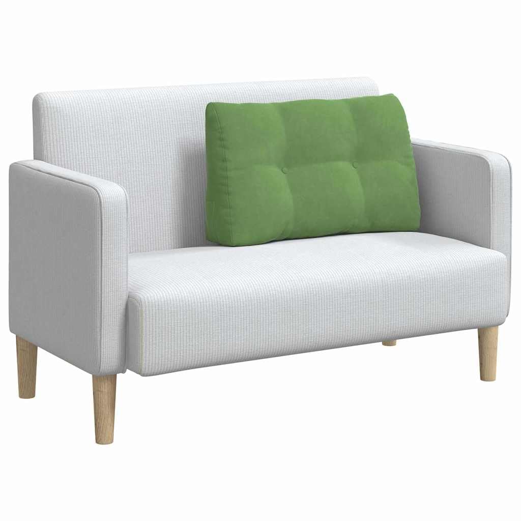 Cojín de terciopelo verde claro, 80 x 24 x 50 cm, cojín de terciopelo suave con relleno de poliéster, soporte ergonómico para la espalda con práctico bolsillo lateral y funda extraíble