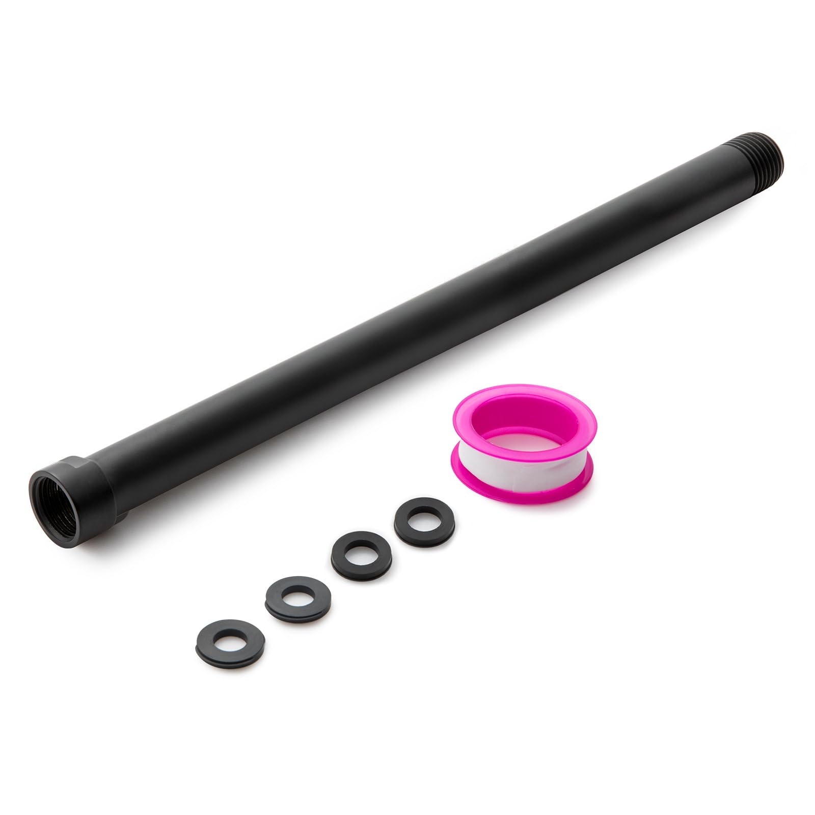 OFFO Shower Head Extension Arm, 12 in Shower Arm Extension Shower Head Extender Made of 304 Stainless Steel Shower Pipe Extension, Matte Black