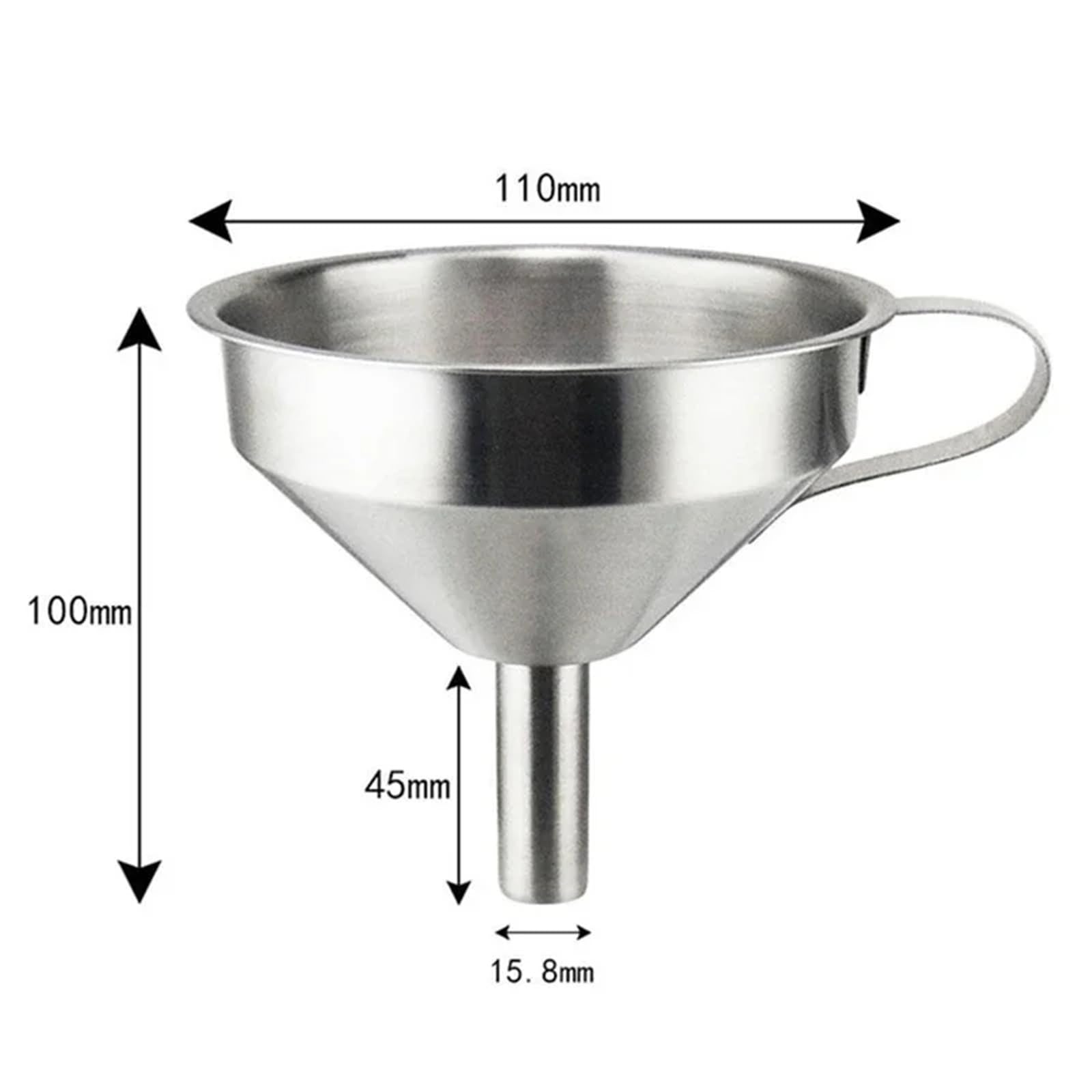 304 Edelstahl Trichter Öl Flüssigkeit Mit Sieb Kleine Metall Lebensmittel Filter for Flasche Küche Gadgets(Small Dia 11cm)