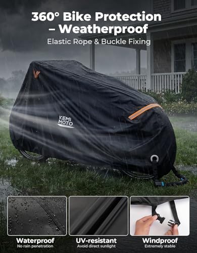 Cubierta para bicicleta de carga impermeable KEMIMOTO resistente 420D extra larga UV 5