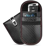 TICONN 2PK Faraday Bags for Car Keys Fob, 3.25"X4.75" Faraday Cage Protector, Car RFID Signal Blocking, Anti-Theft Pouch Anti-Hacking Case Blocker (Black, S)
