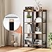 HOOBRO Small Bookcase, Industrial Style Bookshelf for Narrow Spaces, 4-Tier Square Book Shelf Stand, Wooden Storage Rack Display Shelf, Corner Shelf for Living Room, Rustic Brown and Black BF08CJ01