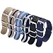 Carty NATO Watch Straps 22mm 6 Pack Nylon Watch Bands(Khaki+Beige/Blue+Sky Blue/White+Navy Blue/White+Black+Navy Blue）