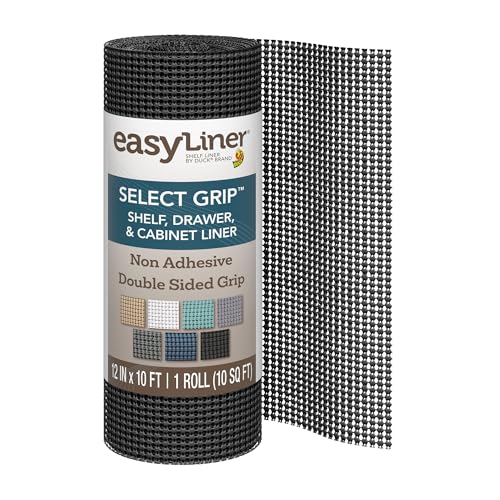 EasyLiner Select Grip Shelf Liner - Easy to Install & Cut to Fit - Non Slip, Non Adhesive, Drawer...