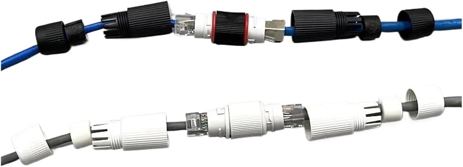 5 RJ45 docking connectors cable extender(Black 5PCS)