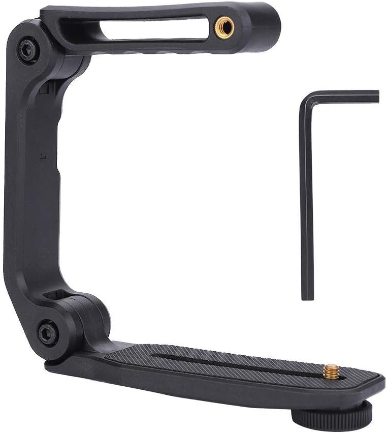 Hakeeta Camera Stabilizer U-Grip Handle Bracket Anti-shake 1/4 Screw Handheld DSLR Digital Camcorder Black