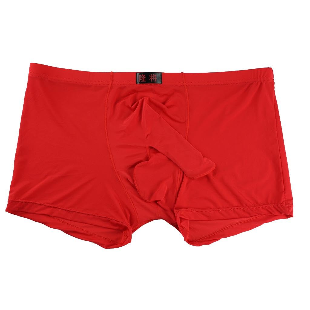 nivaa Men's Soft Penis Sheath Pouch Boxer Briefs Shorts Trunk M Red-picture-44