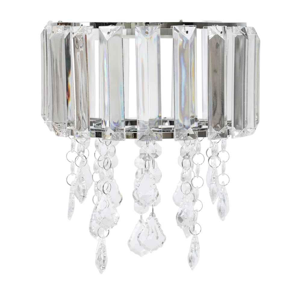 Valuelights Mabel Easy Fit Clear Acrylic Jewel Droplet Drum Ceiling Light Shade (D)20Cm from B&Q