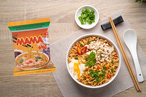 MAMA Ramen Style Instant Oriental Noodles Variety 30 Pack, Chicken, Pork, Creamy Shrimp - Image 3