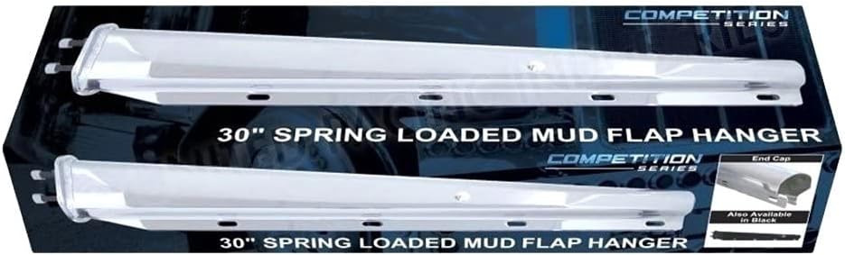 United Pacific 11310 30” Heavy Duty Spring Loaded Mud Flap Hangers, Welded 2.5" Bolt Pattern, Enhanced Internal Spring Design – 430SS – Pack of 2