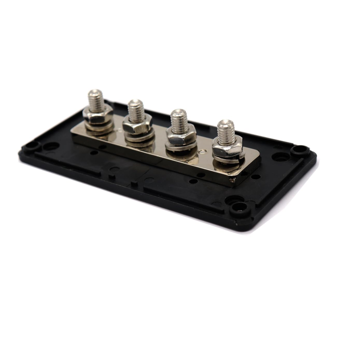 48V Dc Heavy Duty Power Distribution Block for Automotive and Use Black High Rated Bus Bar with Terminal Studs and Removable Wiring