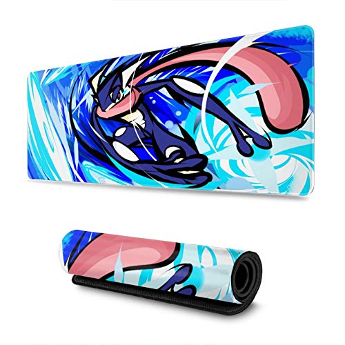 ULTPEAK Anime Po-ke-mon Greninja Large Long Mouse Pad Gaming Mousepad Water-Resistant Anti Slip Rubber Rectangle Mouse Mat for Office Laptop, Computer & Pc 11.8x31.5 inch