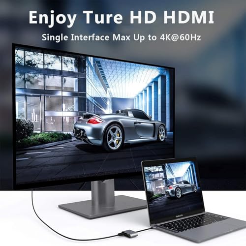 Image of USB C to Dual HDMI Adapter, Type C Hub for 2 Monitors Adapter C to HDMI Splitter Extended Display for MacBook Pro, Dell XPS, Laptop, Samsung Galaxy S24 S23 and More USB C Devices