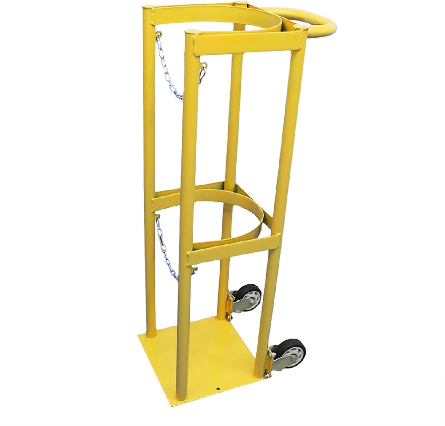 GTHTUHFD Oxygen Cylinder Cart, Oxygen Tank Cart, Cylinder Tank Holder With Handrails And Wheels, Rolling Oxygen Tank Cart Holder,Yellow
