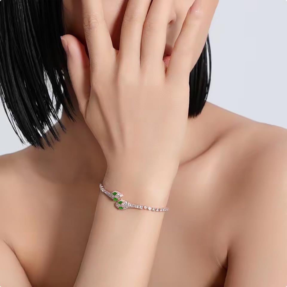 Snake Bracelet for Women Snake Jewelry Rhinestones Hand Chain Bracelets for Women Adjustable Charm Bracelet Trendy Jewelry Accessories Gift2