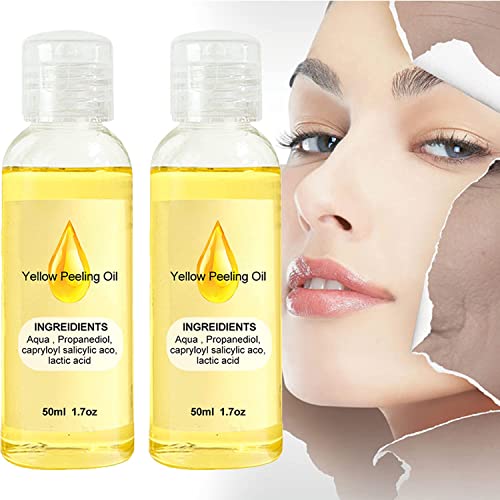 2 Pcs Olf Body Exfoliate Peeling Oil, Olf Natural Spots Whitening Yellow Peeling Oil 50ml, 1.7oz, Super Strength Yellow Peeling Oil Exfoliating Dark Skin for Body