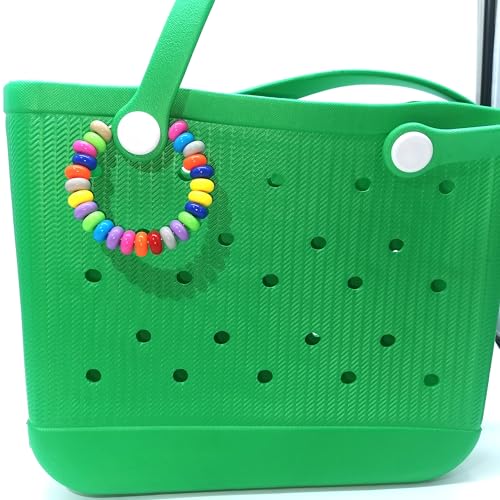 Image of Colored bead Charm for Bogg Bag accessories, Handmade Decoration accessories for Simply Southern Tote, Cute Decorative for Beach Bag Bogg(50pcs)
