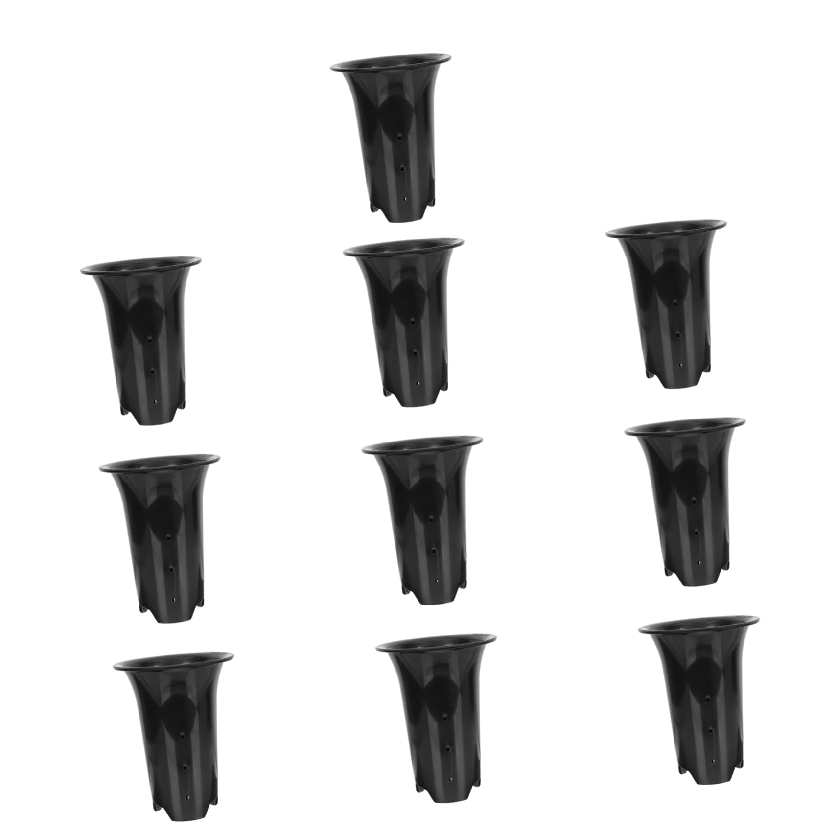 UKCOCO Pots pour Orchidées Résistant la Déformation Lot de 10 en Plastique Respirant Noirs Contrôle des Racines pour Plantes D'intérieur en Maison