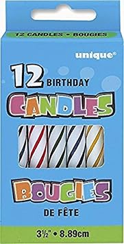 Multicolor Spiral Birthday Candles - 12 Count, 3.5 - Festive Celebration Cake Toppers, Vibrant Party Decorations, Fun and Safe for All Ages