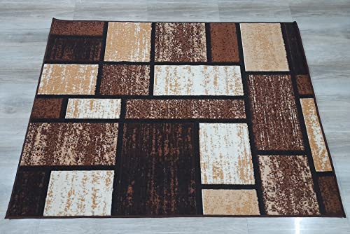 Image of Soft Thick Washable Rugs for Home Decor Living Room 5x7 Feet (150 x 200 Cm) Brown Color