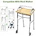 Walker Table, Bamboo Walker Tray for Walkers for Seniors with Cup Holder Foldable Mobility Table Tray for Folding Walkers