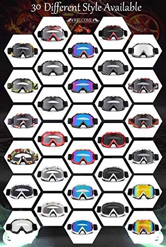 Image of SPOSUNE Dirt Bike ATV Goggles - UV400 Motorcycle Motocross Riding Goggles, Windproof Dustproof, Adults Men Women Youth