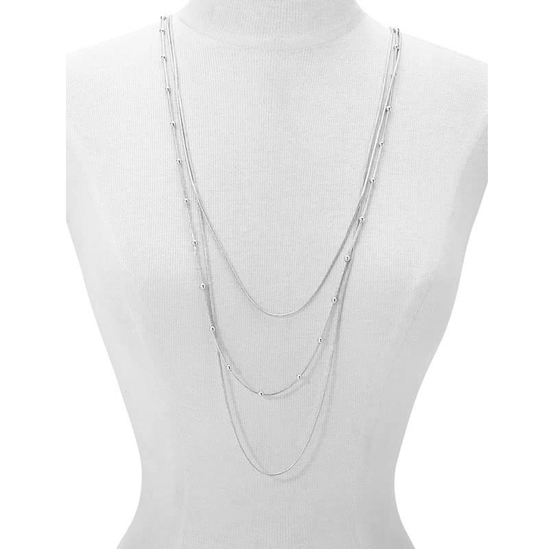 COLORFUL BLING Multilayer Choker Long Chain Tassel Pendant Necklace for Women Beads Necklace Long Bar Charm Chain Jewelry4