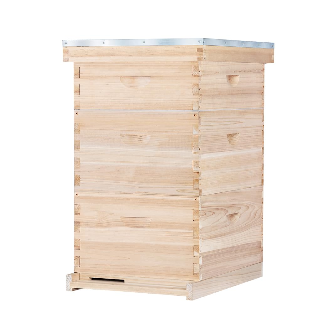 POLLIBEE 10 Frame 3-Layer Bee Hive Starter Kit