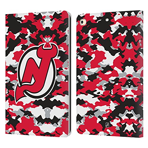 Housse iPad 9.7 2018 Portefeuille Cuir avec Support New Jersey Devils