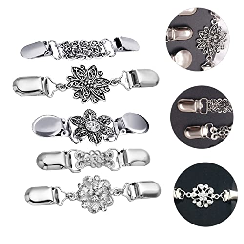 Clips de chale vintage fleuris pour fermer pulls sans bouton - 2