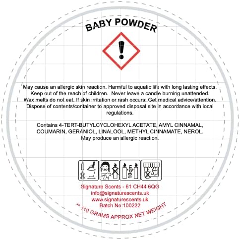Signature Scents Highly Fragranced Soy Wax Melts (Baby Powder)