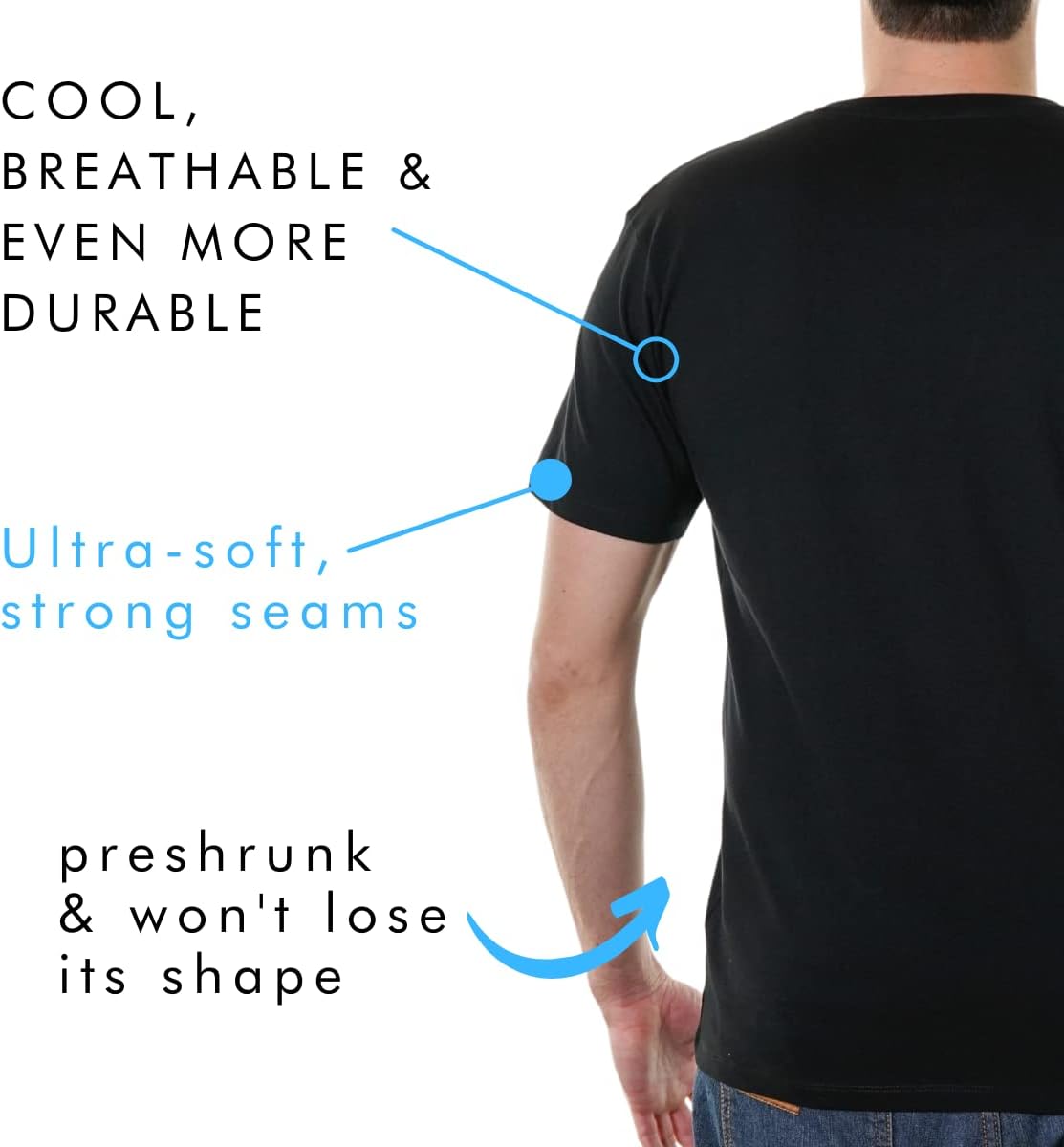 Organic Signatures V-Neck 100% Certified Organic Cotton, Soft T-Shirts for Men - Image 4