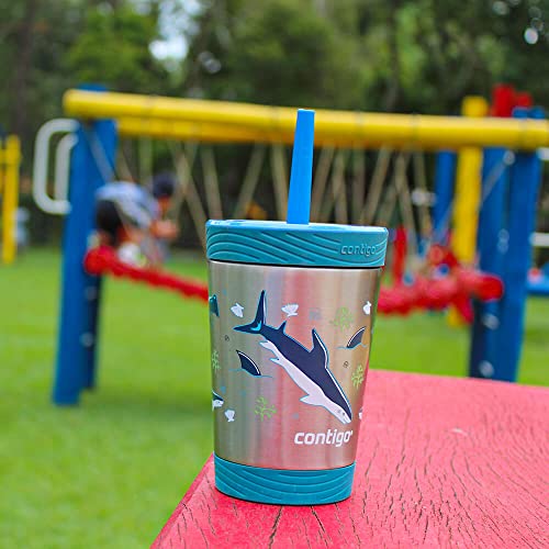 Copo Térmico Infantil Inox 354ml Tubarão Contigo