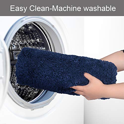 Bath Rug Cosy Homeer 40X24 Inch,Non-Slip Soft Thickness Shaggy Water Absorbent Bathroom Carpet,Machine Washable Rectangular Runner Area Rug Mats For Floor Kitchen(Navy Blue) #TOP5