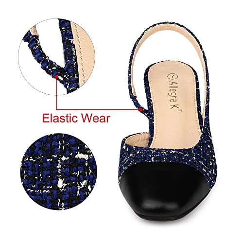 Allegra K Slingback Cap Toe Christmas Plaid Chunky Heel Pumps for Women4