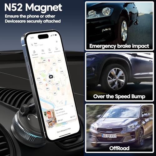 Image of Sounce Universal Magnetic Phone Mount with 360 Rotation and Cup, Designed for Hands-Free Use in Cars, Home Gyms, Mirrors, and Showers, Compatible with All Smartphones - Extended