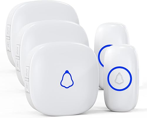 Timbre inalámbrico, timbre de puerta remoto inalámbrico de largo alcance de 1000 pies, acabado mate, timbre inalámbrico SECRUI para el hogar con 3