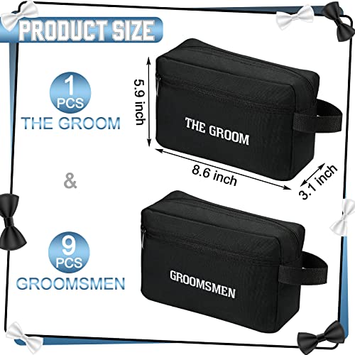 Kacctyen 10 Set Groomsmen Gifts Men Toiletry Bags Men's Travel Shaving Kit Oxford Cloth Travel Bag Toiletry Case Pouch Gifts for Wedding Bachelor Party Favors2