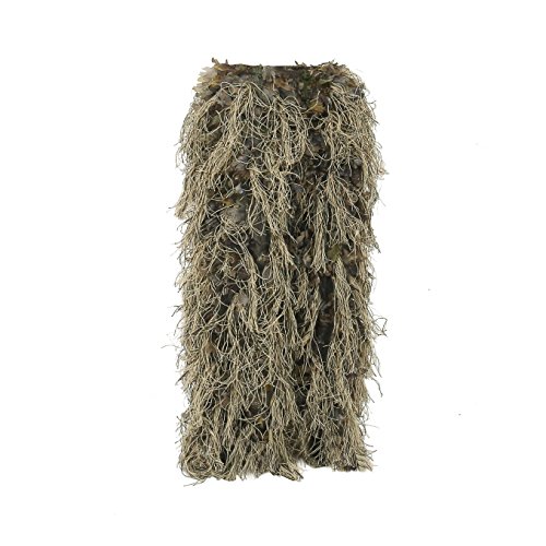 Hybrid Ghillie Suit for Hunting Camouflage Suit Dry Grass 3D Leaf Gilly suits (M/L), Brown