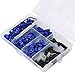 Universal Motorcycle Fairing Bolts Kit, 158Pcs Aluminum and ABS, Multi - Color Set - Durable Billet Bolts, Complete Fastener Replacement, Easy Installation for All Fairings (Blue)