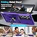 Janmitta Compatible with Samsung Galaxy S25 Ultra Case Built in Slide Camera Lens Cover+Screen Protector+Finger Ring Holder Kickstand,Heavy Duty Shockproof Full Body Phone Cover,2025 Purple